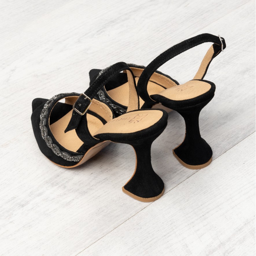   Sandale - Boem - Black & Sparkle - 8cm